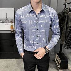 312A-5-134-P55店主英伦韩版潮流衬衫休闲修身上衣，男装衬衫，星座312A-5