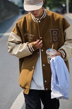 2022主推秋装pu皮拼接毛巾绣棒球服呢料夹克外套潮G1016P108男，男装夹克，电商A339