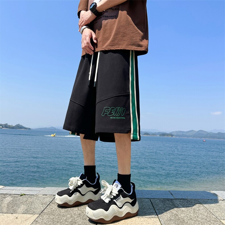夏季新款宽松休闲运动七分短裤男大码沙滩针织中裤3652-P48,男装牛仔裤,电商C305A
