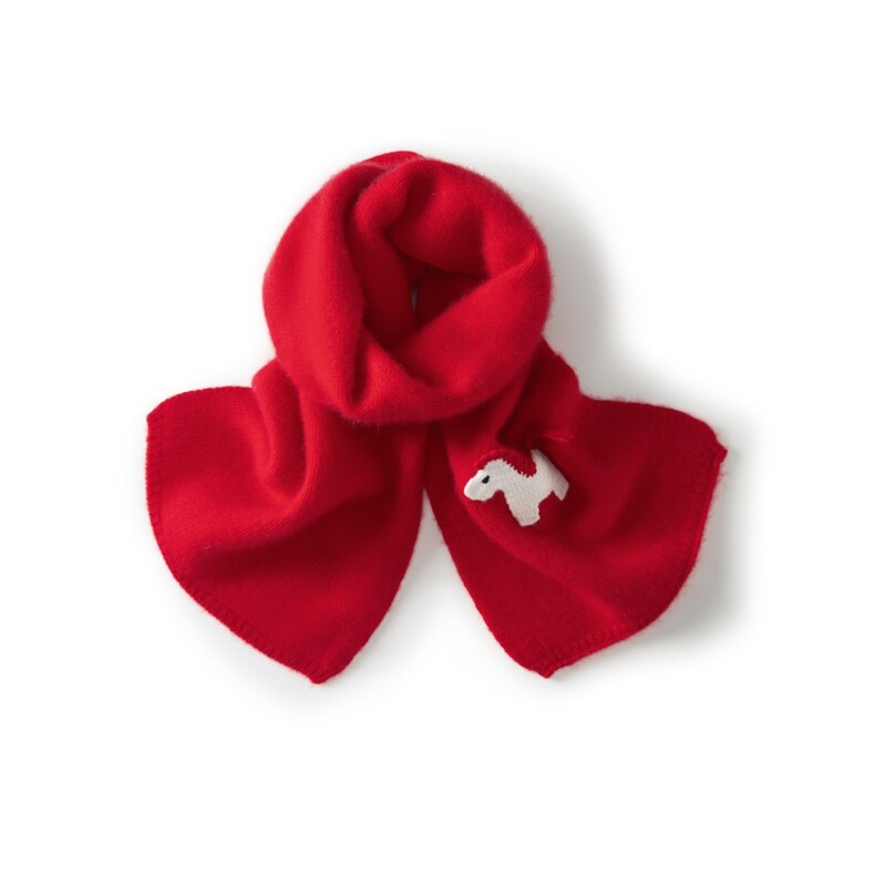 2026年秋季时尚百搭通勤简约休闲红色小马围巾，围巾，绒知纯羊绒