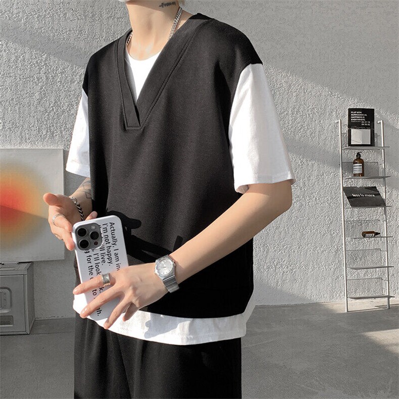 8XL-M高级感休闲运动套装男假两件短袖上衣阔腿裤短裤两件套TZ107,男装休闲套装,电商D206-1