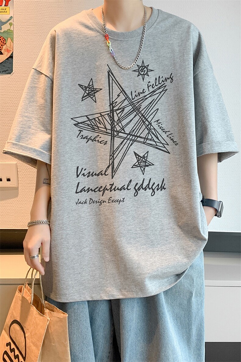 已注册/夏季内景新款涂鸦手绘短袖T恤男青年宽松打底DT00488/P25,男装T恤,电商B316