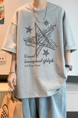 已注册/夏季内景新款涂鸦手绘短袖T恤男青年宽松打底DT00488/P25，男装T恤，电商B316