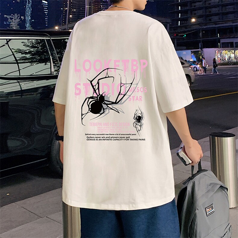 T715P26夏季新品港风潮牌高街美式短袖T恤宽松ins重磅纯棉体恤,男装T恤,星座304A
