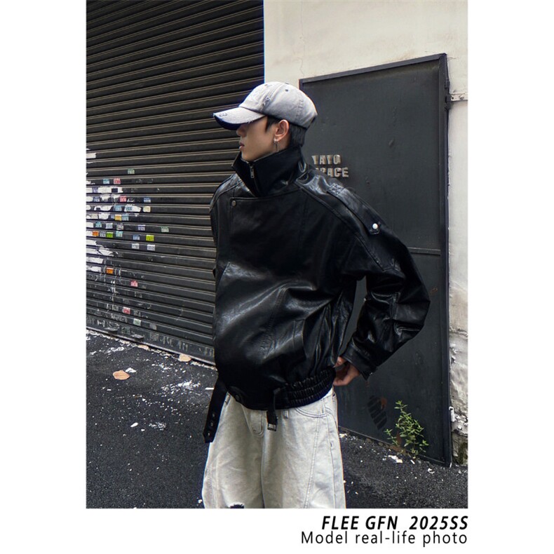 W10564-P78网图现货美式复古PU皮衣夹克外套潮高品质,男装皮衣,星座1608