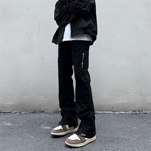 美式高街vibe风直筒长裤欧美痞帅男hiphop复古水洗牛仔裤图片