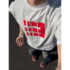 高品质纯棉短袖-宽松落肩款-白墨印花尺码:M-3X，男装T恤，星座506A