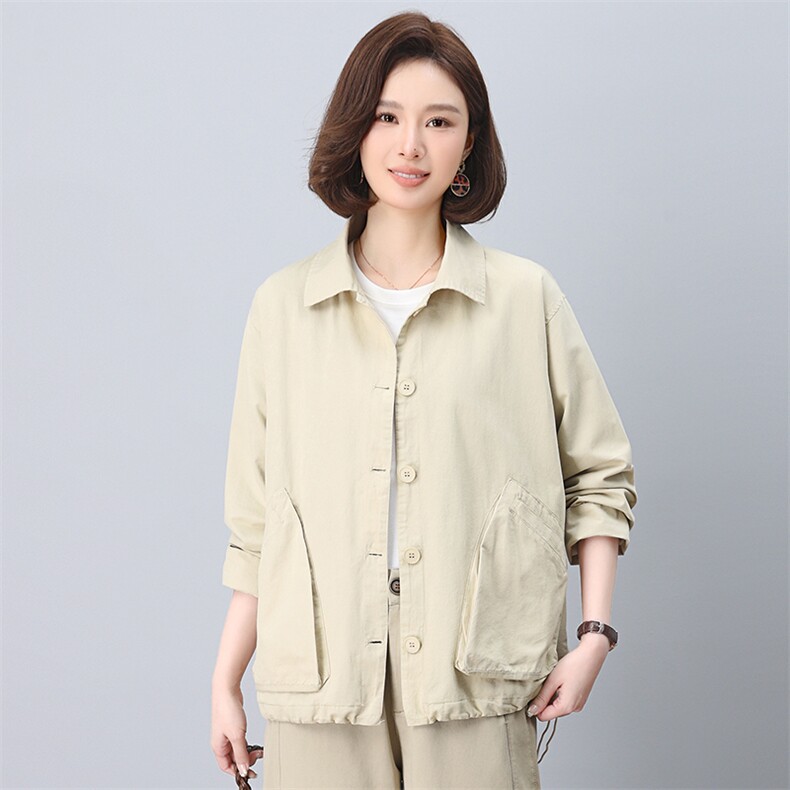 时尚休闲女2025春秋季新款中年妈妈宽松小个子洋气减龄,女装短外套,悦见她