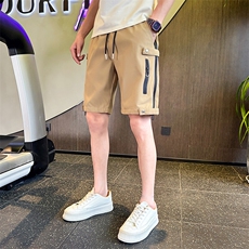 2025上新男士短裤美式潮牌高级设计感拉链装饰五分裤P25-P38控58，男装牛仔裤，星座301B-1