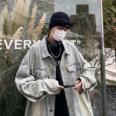 男潮夹克纯色青春流行日常日系翻领单排扣ins新款外穿秋季，男装夹克，星座410-7