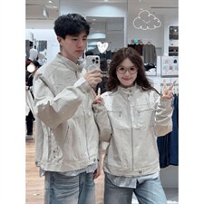 26春装高品质老钱风立领夹克外套男女美式潮牌拉链工装风宽松上衣，男装夹克，电商A486