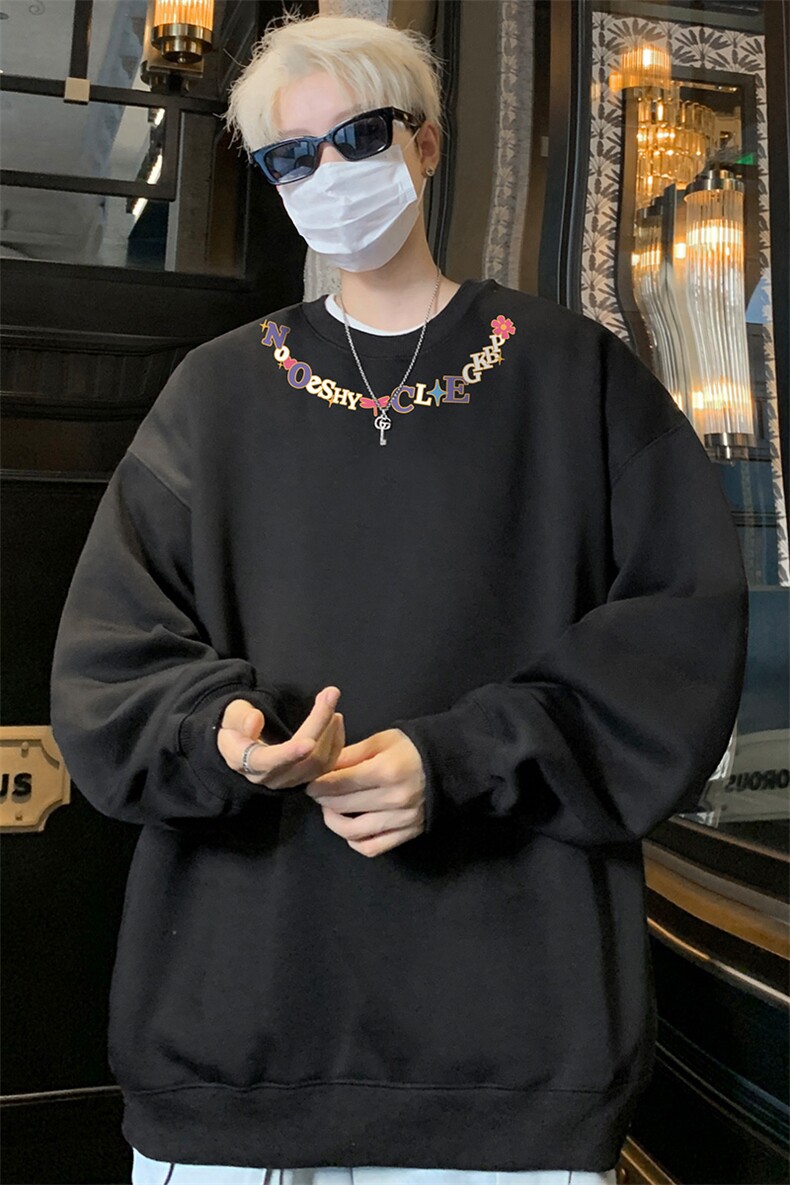 ！圆领卫衣男装港风长袖t恤男外套男WY544-特P23,男装T恤,电商B371