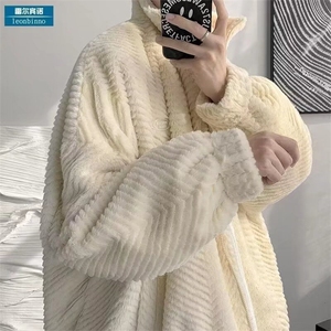 羊羔绒外套男冬季加绒加厚棉衣潮牌帅气棉服韩版潮流ins港风棉图片