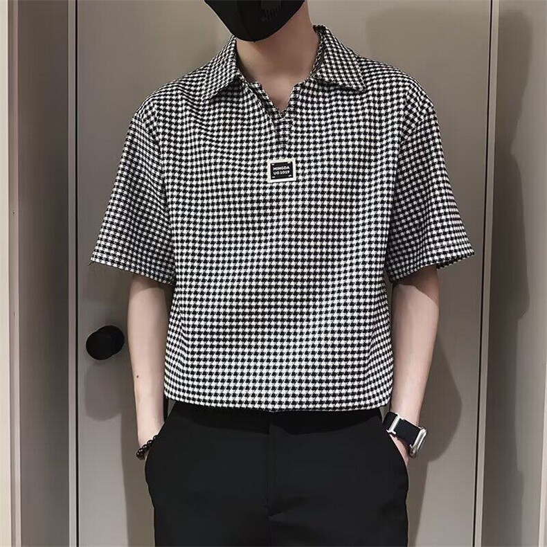 青少年短袖POLO衫男潮牌T恤2025新款男装上衣痞帅夏装衣服半袖帅t,男装T恤,星座506A