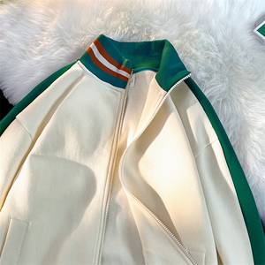 新款棒球服罗纹拼接百搭港风针织外套WT3406-P55控88图片