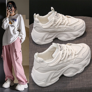 X3774-P100韩版新款老爹鞋女2024春夏学生运动跑步鞋休闲鞋厚底鞋图片