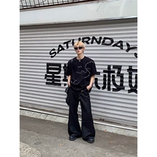 网图现货设计感珍珠点缀T恤夏季高级感宽松百搭上衣RW162-P52，男装T恤，星座1005-4