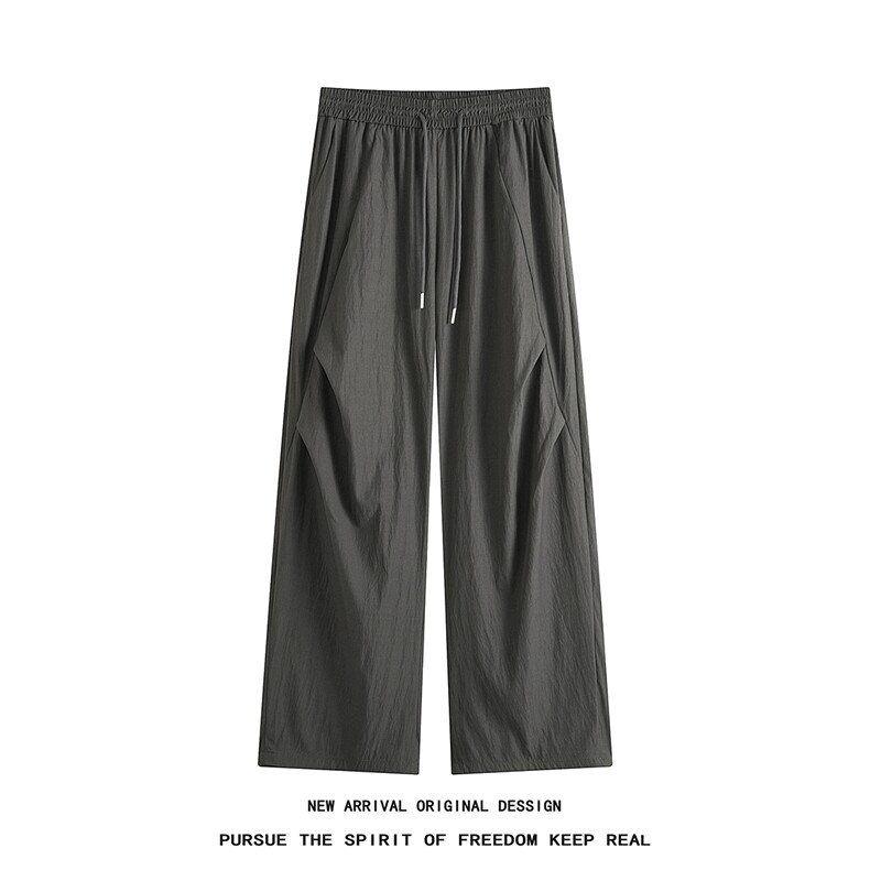 YK120P28控69平铺欢迎来比品质夏季垂感冰凉褶皱情侣休闲裤,男装休闲裤,电商A249