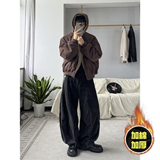 两面穿现货重磅短款座山雕棉衣男女双面穿毛毛绒棉服加厚外套，男装棉衣，电商A443