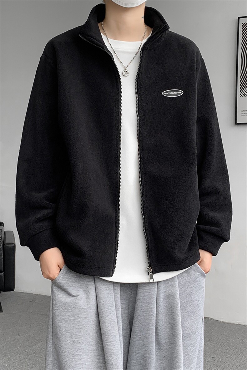 8XL-M摇粒绒外套男奥粒绒加厚羊羔绒卫衣内胆夹克JK1314P68控88,男装夹克,电商D206-1