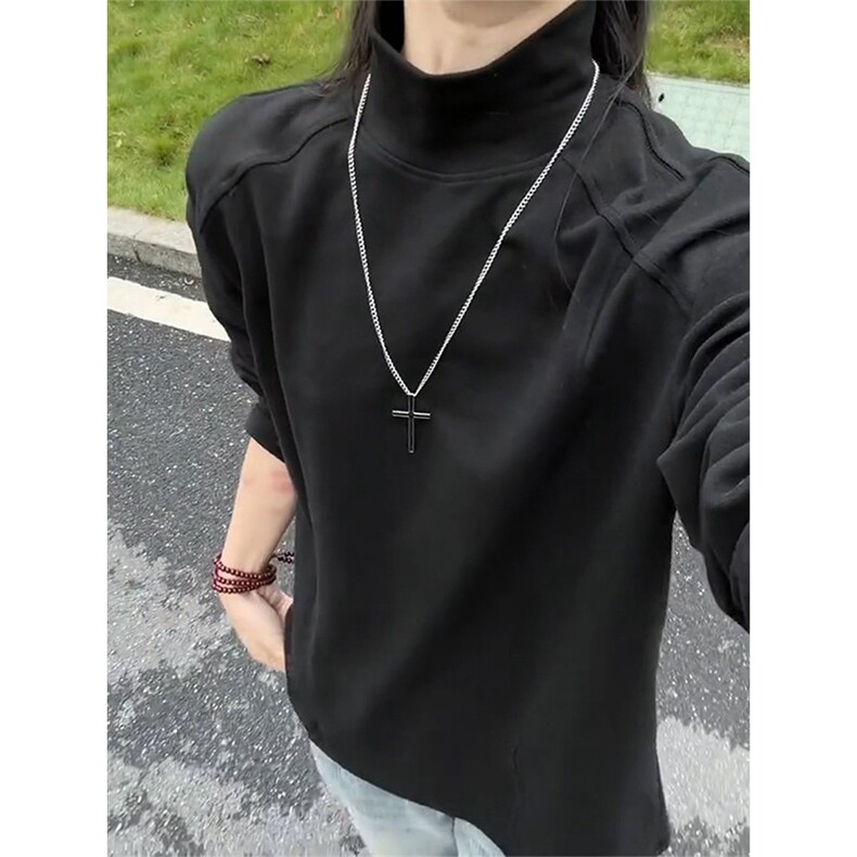 【003】宽德绒打底衫男拼接长袖T恤半高领内搭秋衣 A079-T202-P29图片