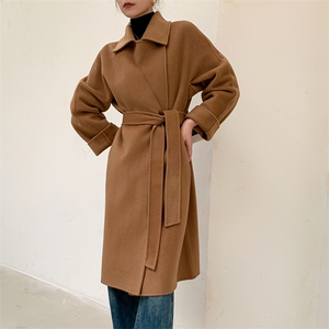 翻领双面羊绒大衣女中长款2024新款秋冬毛呢外套图片