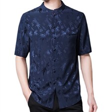 GBN5128夏季男式风唐装衬衫纯短袖爸爸装衬衣P460图片