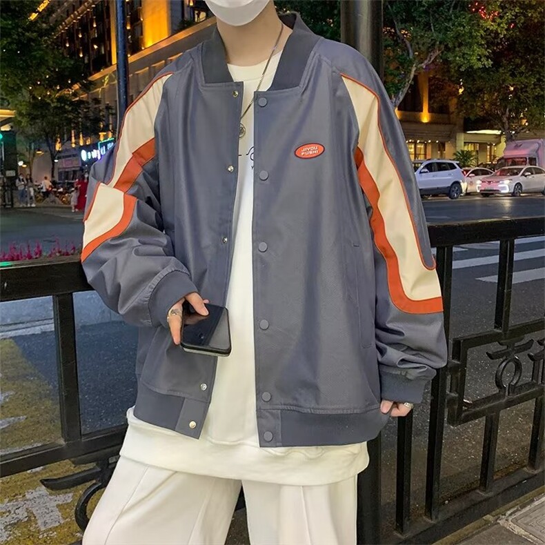 2023秋高街棒球服男ins潮牌嘻哈港风潮流学生休闲外套JK011-P60,男装夹克,星座308B-1