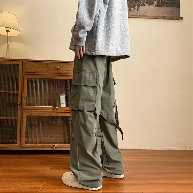 工装裤子男士秋冬季休闲长裤潮牌男女宽松直筒冲锋裤CK006-P40,男装休闲裤,星座1008
