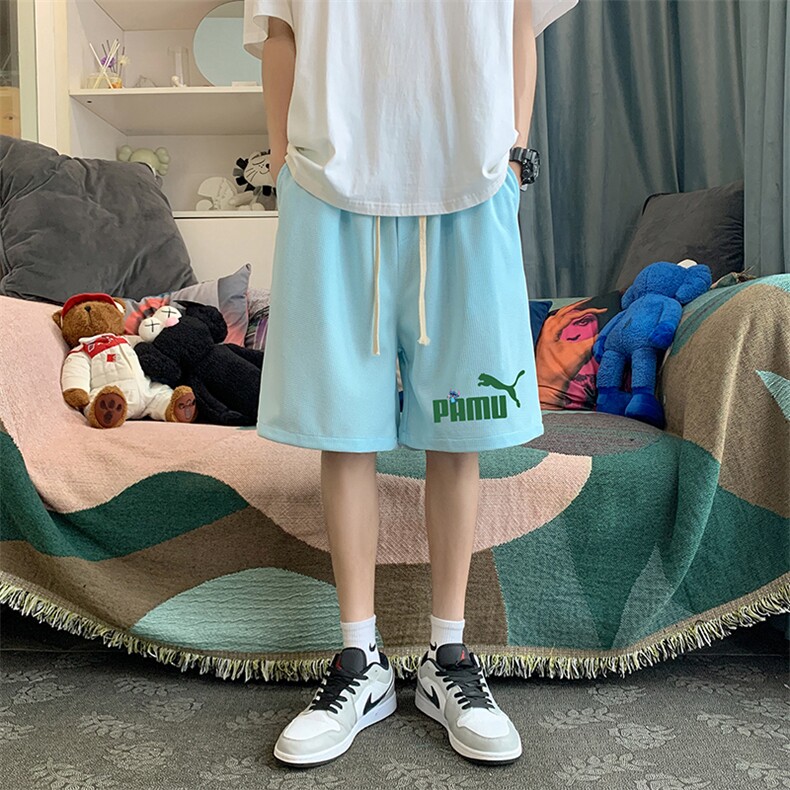 HD74227-P22华夫格短裤男大码宽松五分裤男直筒中裤,男装休闲裤,电商A040