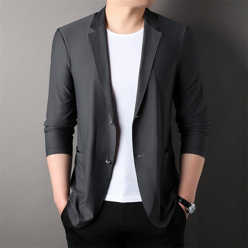 2023年夏季新款男士透气皮肤衣外穿防晒服薄款户外西服外套图片