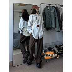 中性直筒垂感西裤加绒加厚休闲裤310A-2BK335P55常规p45控68，男装休闲裤，星座310A-2