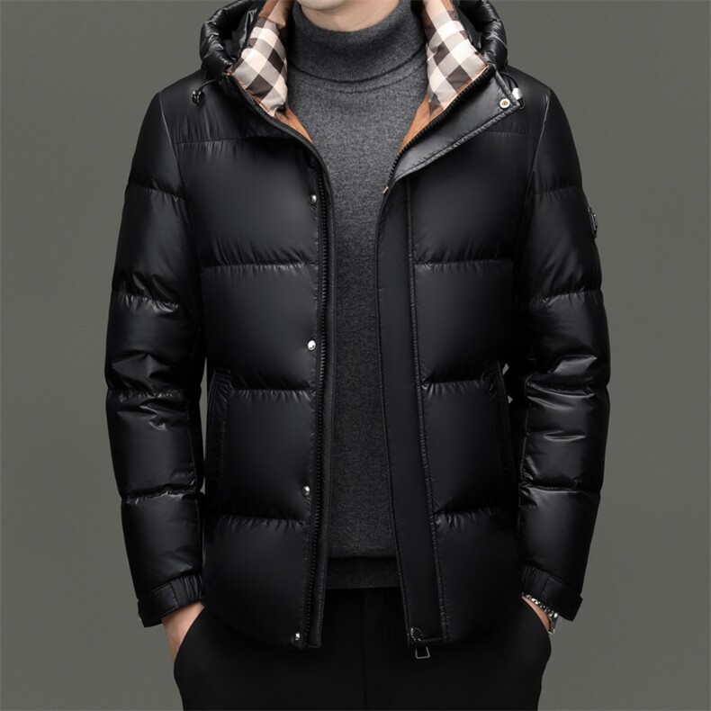 2026冬季男士白鸭绒加厚羽绒服时尚极寒加绒男品质潮服连帽外套,男装羽绒服,钱塘6003（原4033）