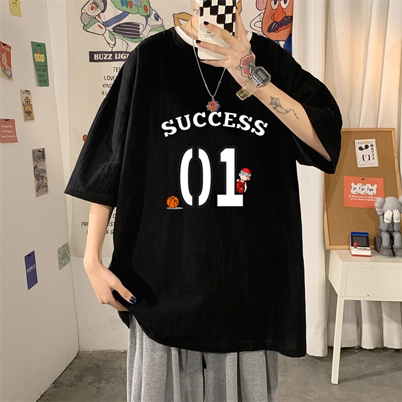 YT26205-P30亚麻短袖t恤男大码五分袖男宽松七分袖海报风,男装T恤,电商A040