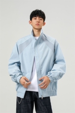 美式罗纹拼接袖子褶皱大码M-5XL教练夹克男JK78056P69控105，男装夹克，星座227-7