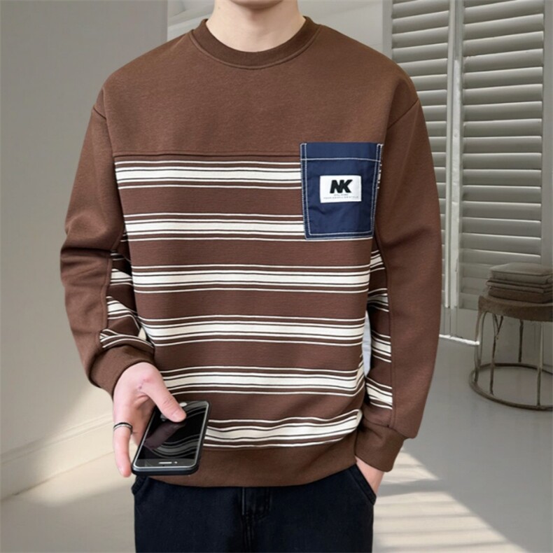 男潮流春秋卫衣长袖宽松休闲简约百搭打底T恤衫TW6144-P62,男装T恤,星座1105-3