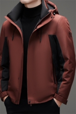 连帽羽绒服男冬季加厚户外运动休闲拼色宽松冲锋衣羽绒服外套，男装羽绒服，钱塘723