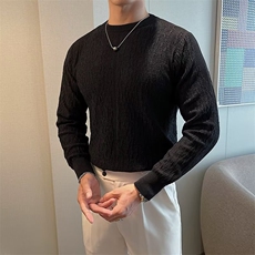 轻奢打底衫男高级感小众大码秋款男生圆领宽松修身长袖t恤M830，男装T恤，星座1116A-2（原606A-1）