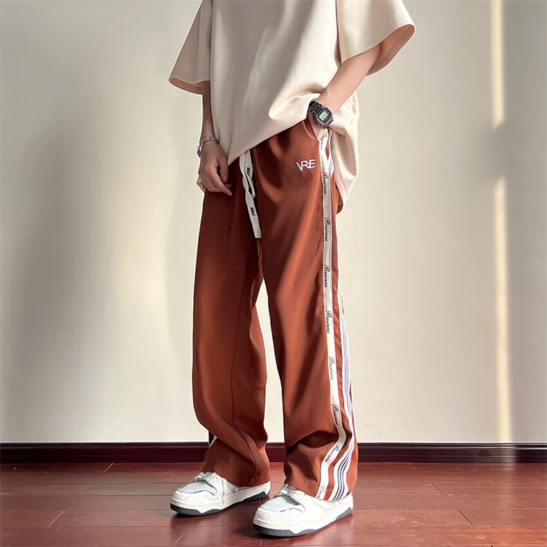 抖音品质-潮牌条纹宽松休闲直筒裤运动长裤DY56-P55,男装休闲裤,星座808A-1