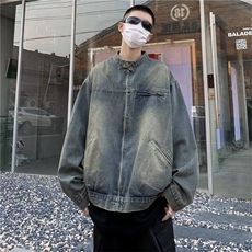 早秋美式复古水洗做旧牛仔外套男秋冬季宽松夹克上衣，男装工装外套，星座410-6（原星座1304-1）