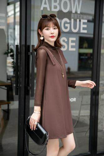 2021秋季新款简约，休闲，通勤风，假两件套连衣裙，女装连衣裙，衣佳佰分