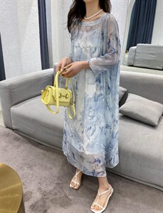 YCJ桑花邹两件套连衣裙图片