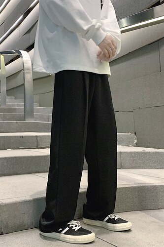 wassuphappy白色休闲裤男夏季薄款美式潮流垂坠感长裤子垂感西裤，男装西裤，电商A014