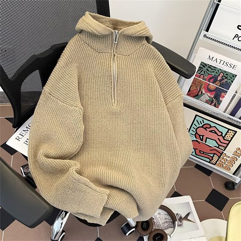 半拉链连帽毛衣男秋冬季针织衫M6516P50,男装针织衫/毛衣,星座1116-2