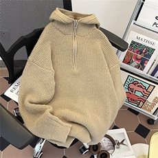 半拉链连帽毛衣男秋冬季针织衫M6516P50，男装针织衫/毛衣，星座1116-2