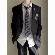 潮流原宿流行日系新款ins爱神丘比特DK黑西服学院风外XZ122，男装西服，星座1116A（原606A-3）