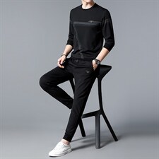 S3031-3钱塘2020-2春秋新款时尚休闲帅气中青年男士套装P225，男装休闲套装，钱塘207-2