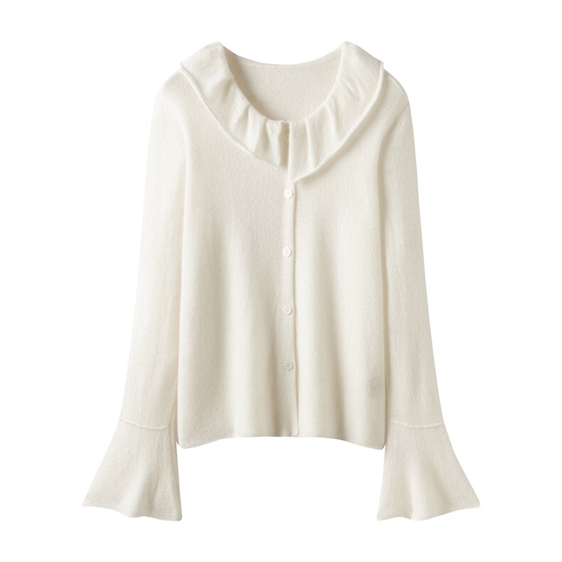 2025年秋季时尚百搭通勤简约休闲喇叭袖，女装羊绒衫，暖习羊绒