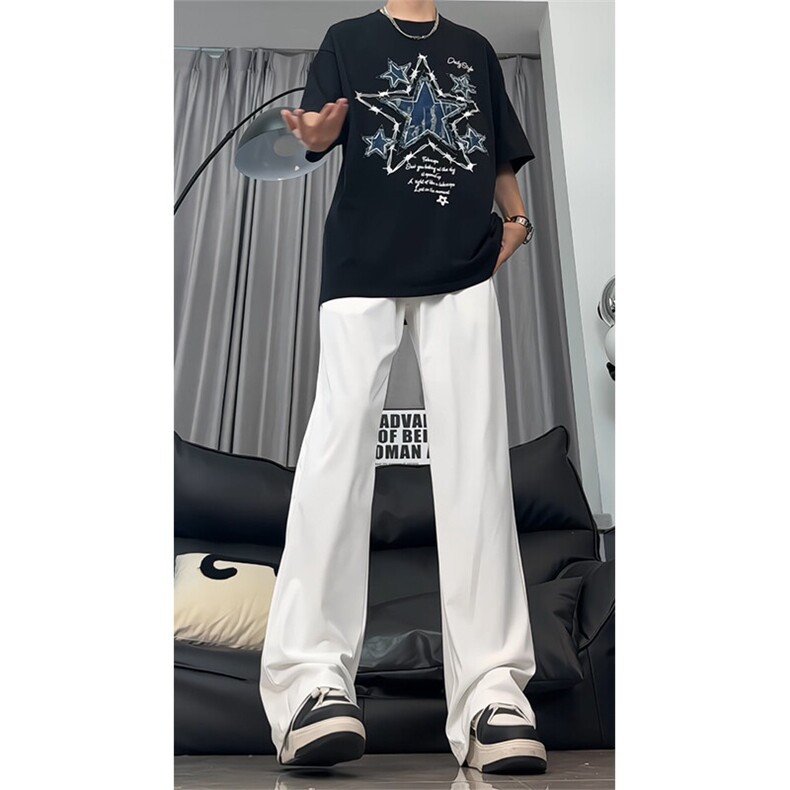 美式高街冰凉薄款夏速干垂感抗皱长裤宽松裤男25XK67187特批35,男装休闲裤,电商A042