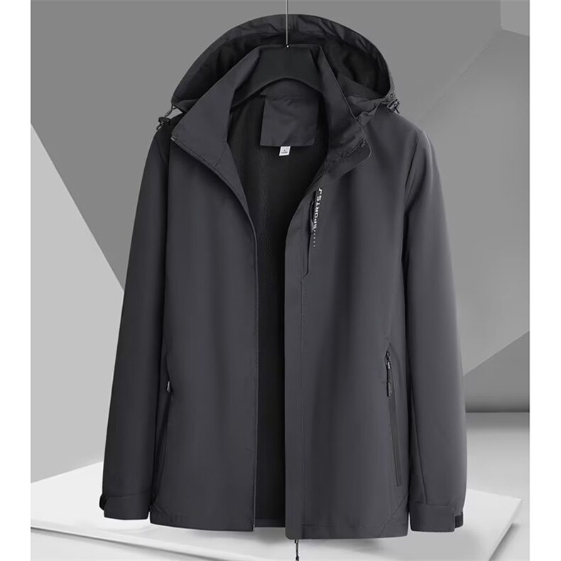GM26P55中老年夹克爸爸装连帽防水冲锋衣男士四季商务茄克衫外套，男装夹克，星座1108-3